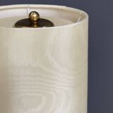 Glass floor lamp with large off-white shade 1960s