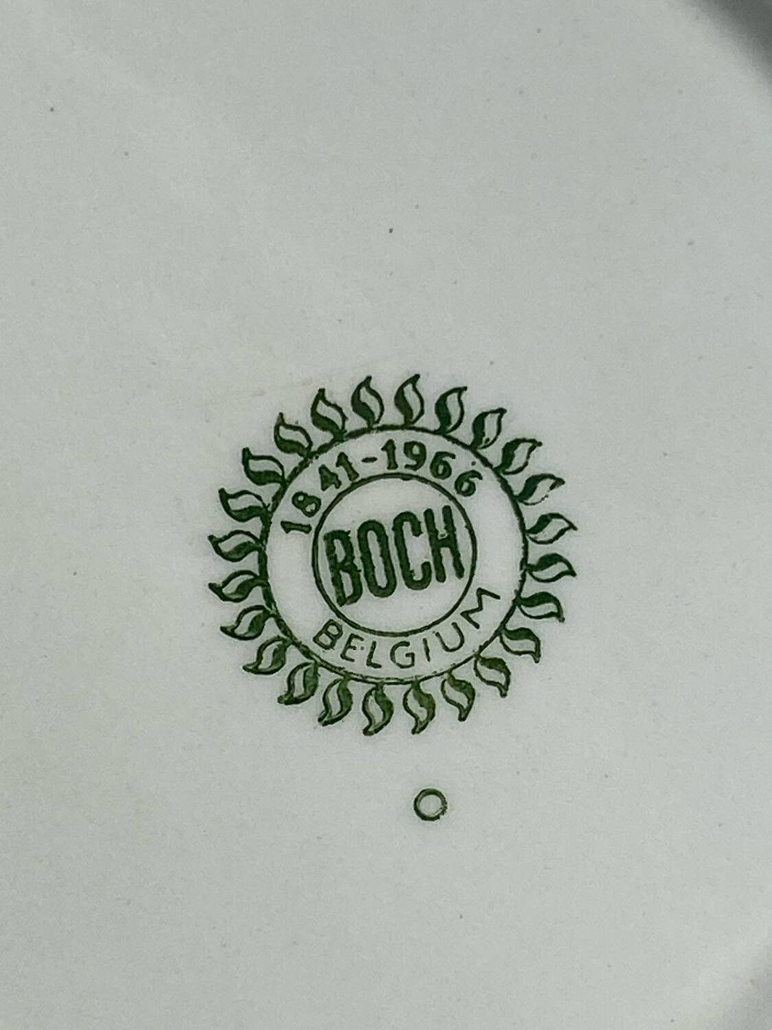 Four Boch Belgium dessert plates