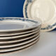 Set of 8 flat plates in Longchamp ironstone model Denise.