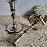 Pair of silver-plated candlesticks