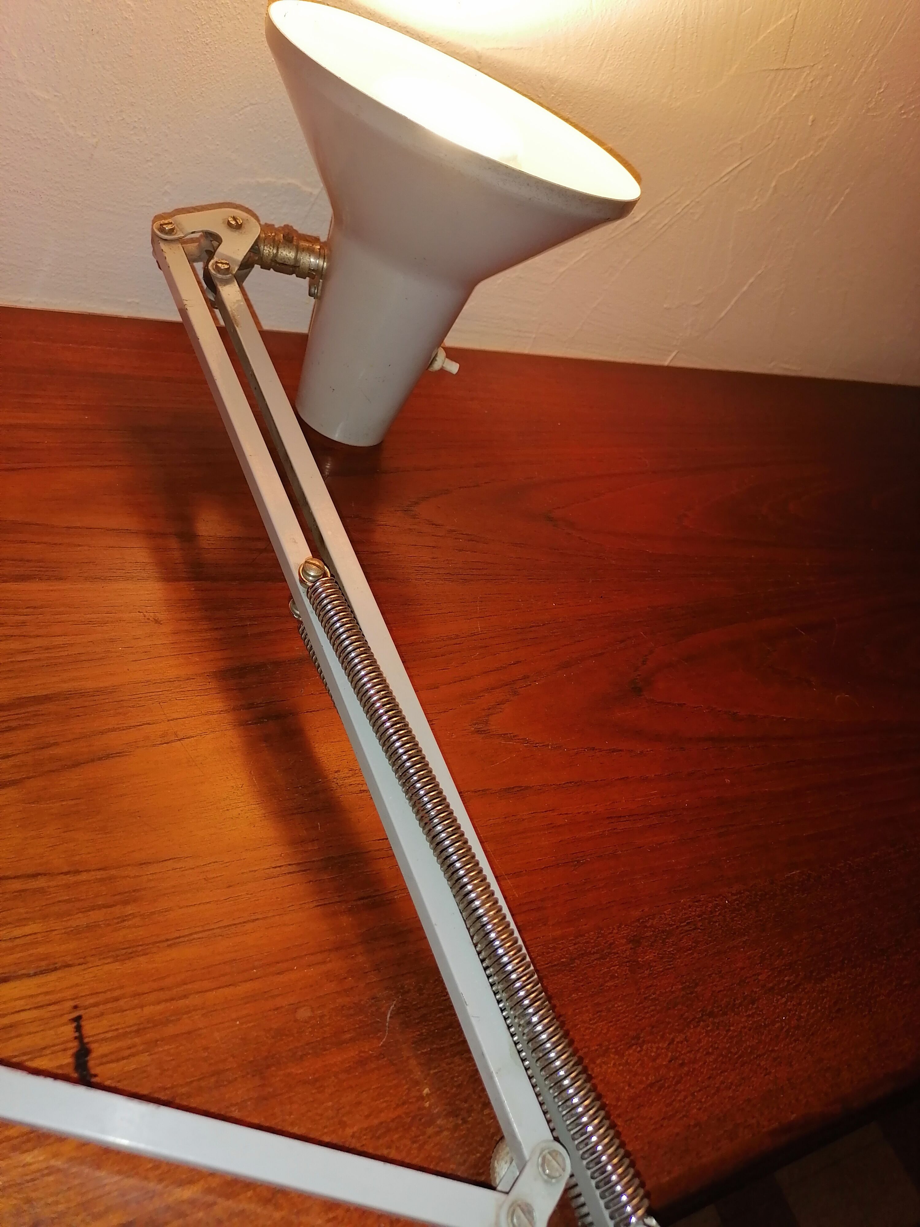 Industrial lamp desk architect 2 arms 1960 1970