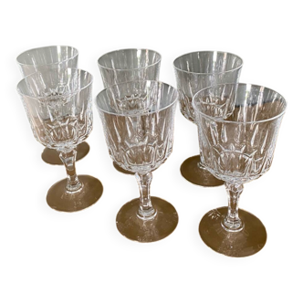 6 verres à pieds en Cristal D’ARQUES