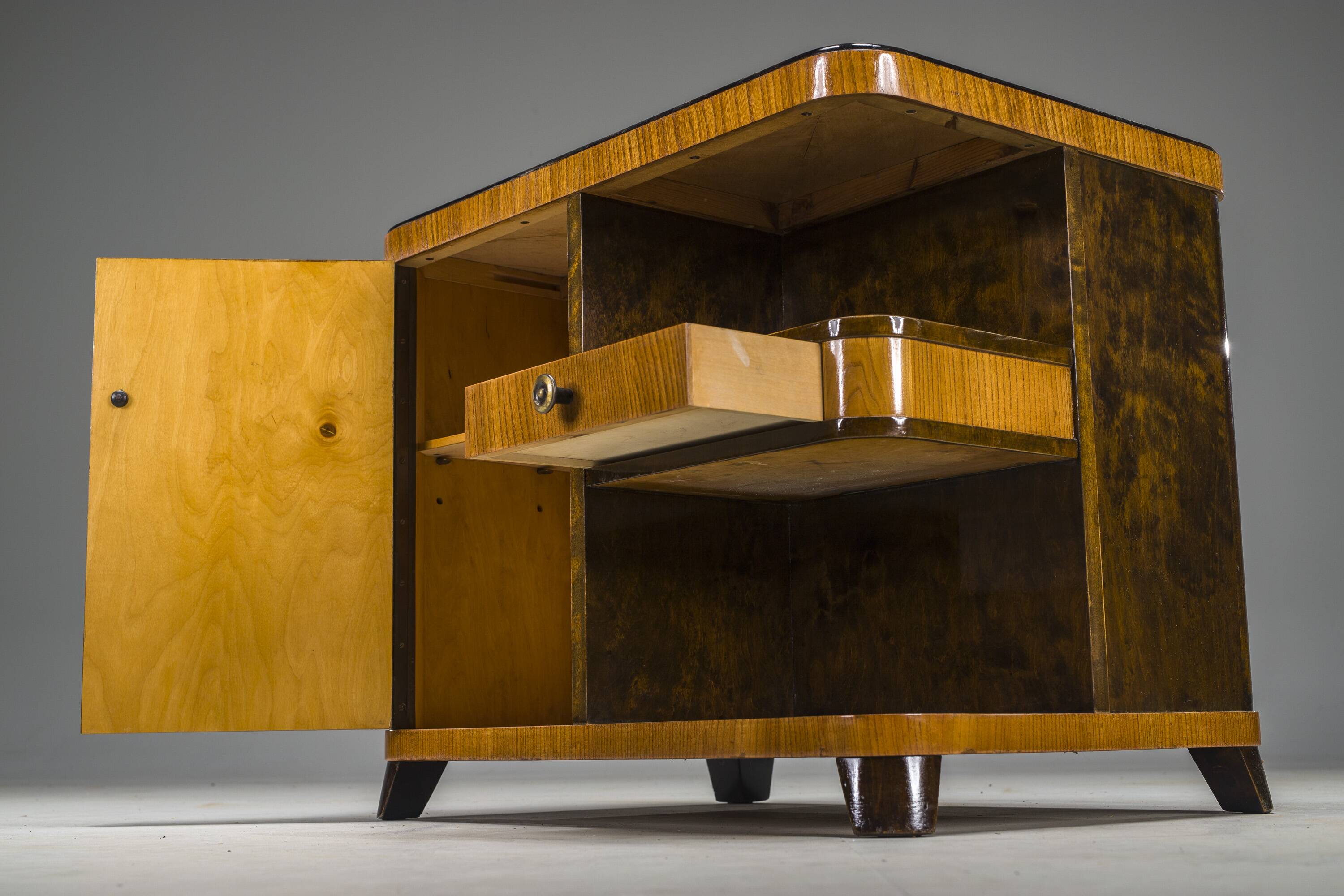 Art Deco Bar Cabinet with Inlays, 1930s