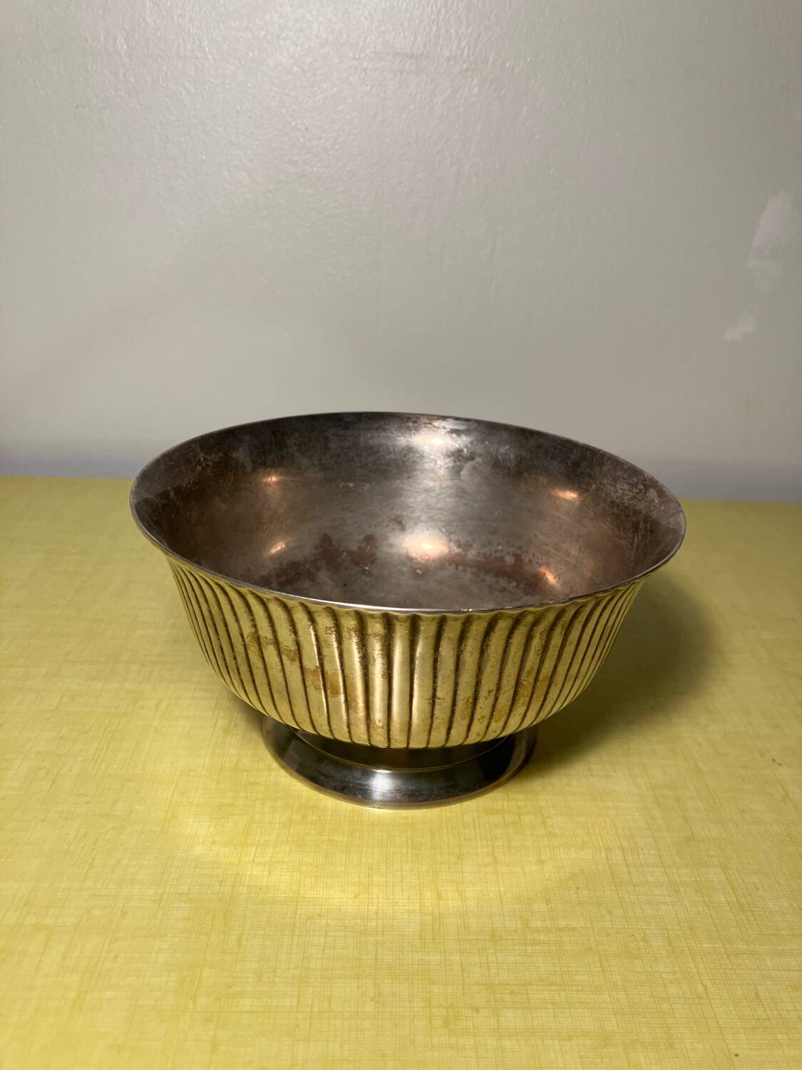 Silver metal stand bowl