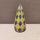 Italian vase with Harlequin pattern in beautiful yellow/blue