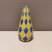 Vase italien à motif Arlequin dans un beau jaune/bleu