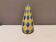 Italian vase with Harlequin pattern in beautiful yellow/blue