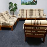 Set de salon vintage des années 70 en teck 6 pièces