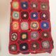 vintage crochet bed cover 180 x 125cm for a single bed red