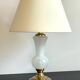 Chic lamp in opaline glass and vintage brass