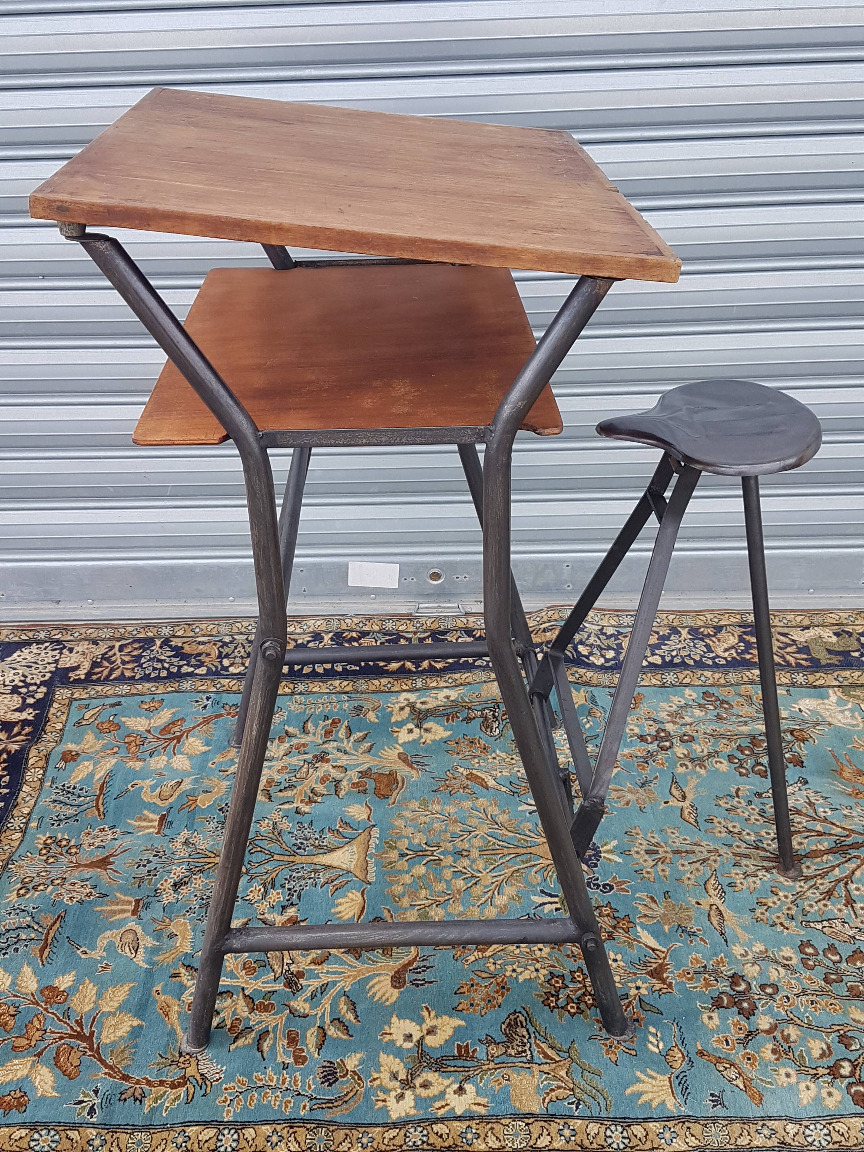 Architect's desk with integrated stool