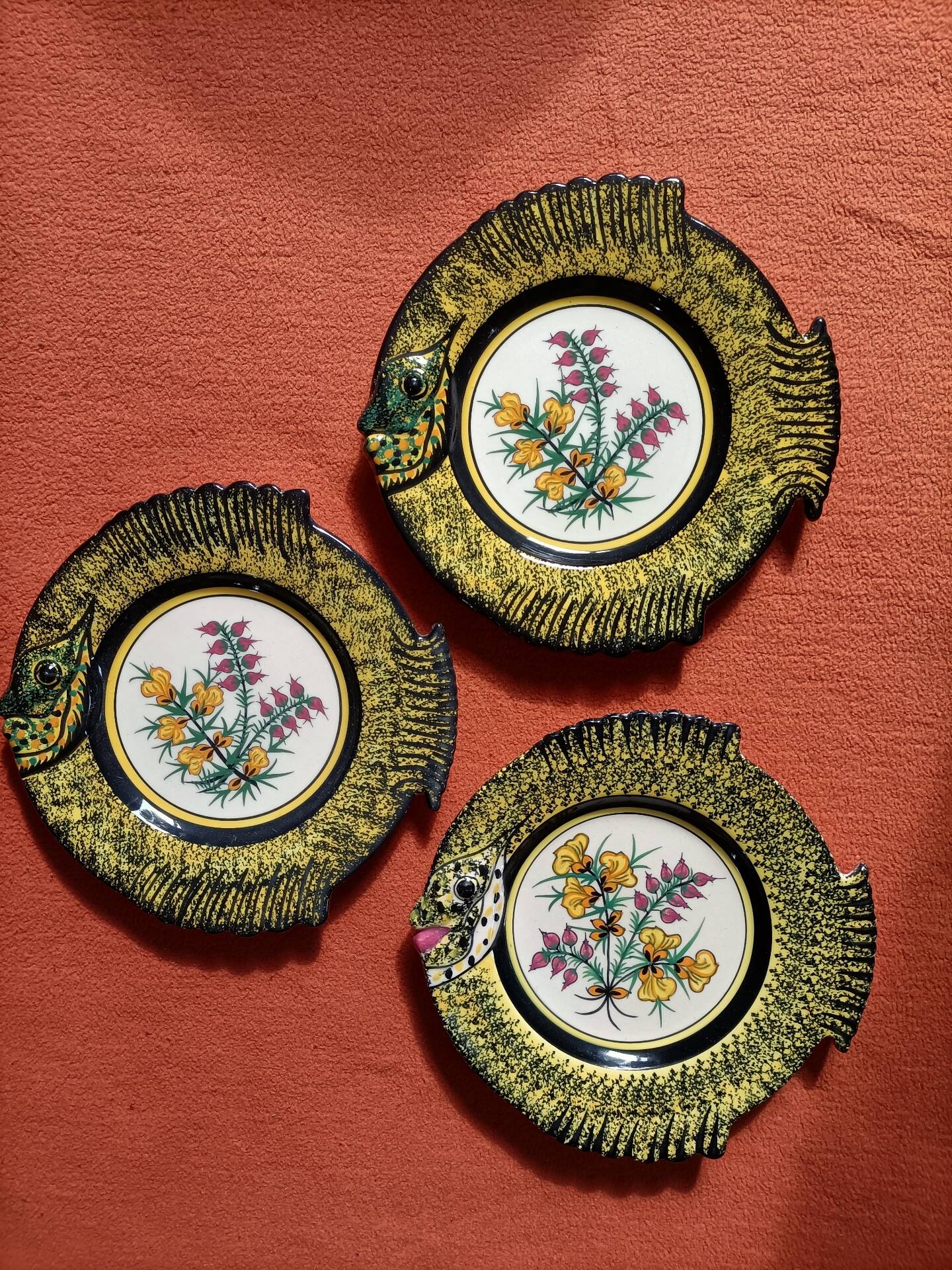 Ensemble d'assiettes Poissons Henriot Quimper