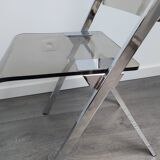 70s smoked plexiglass folding chair