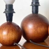 3 wooden ball lamp bases.