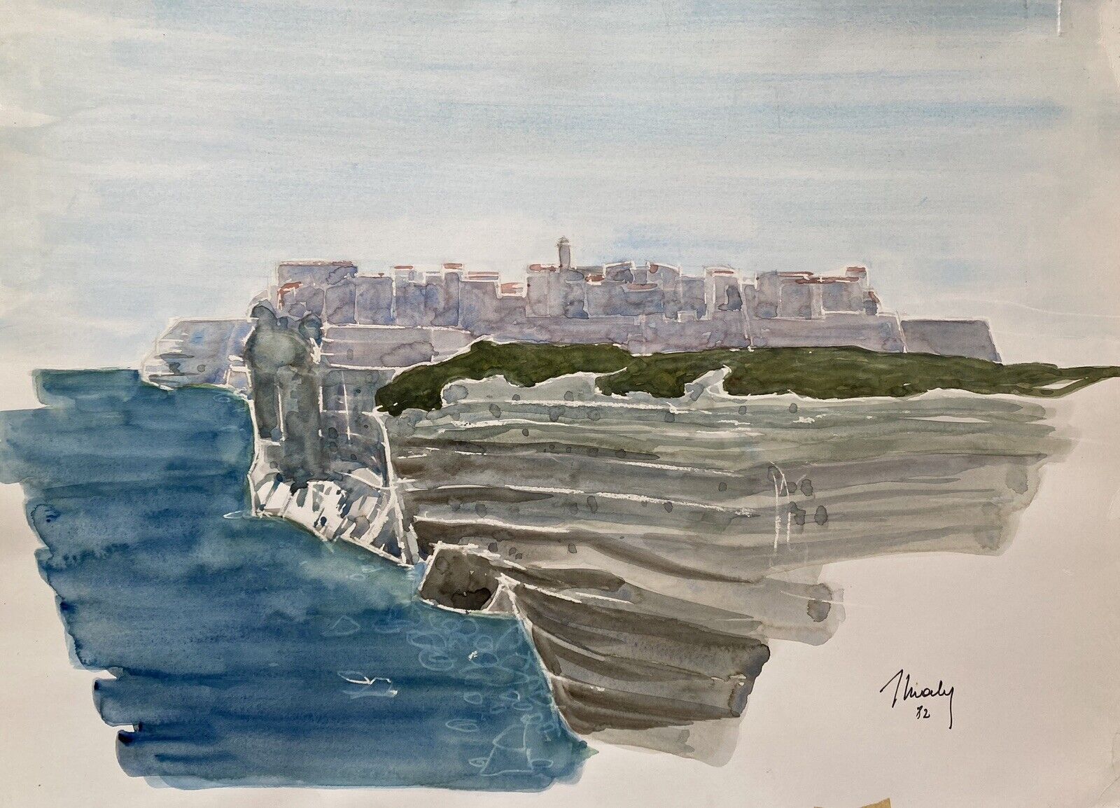 3 paintings: "st jean de luz" (basque country) jean-francois devaliere (1926-2021)