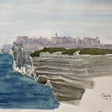 3 paintings: "st jean de luz" (basque country) jean-francois devaliere (1926-2021)