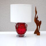 Red crystal glass lamp by Börne Augustsson for Åseda
