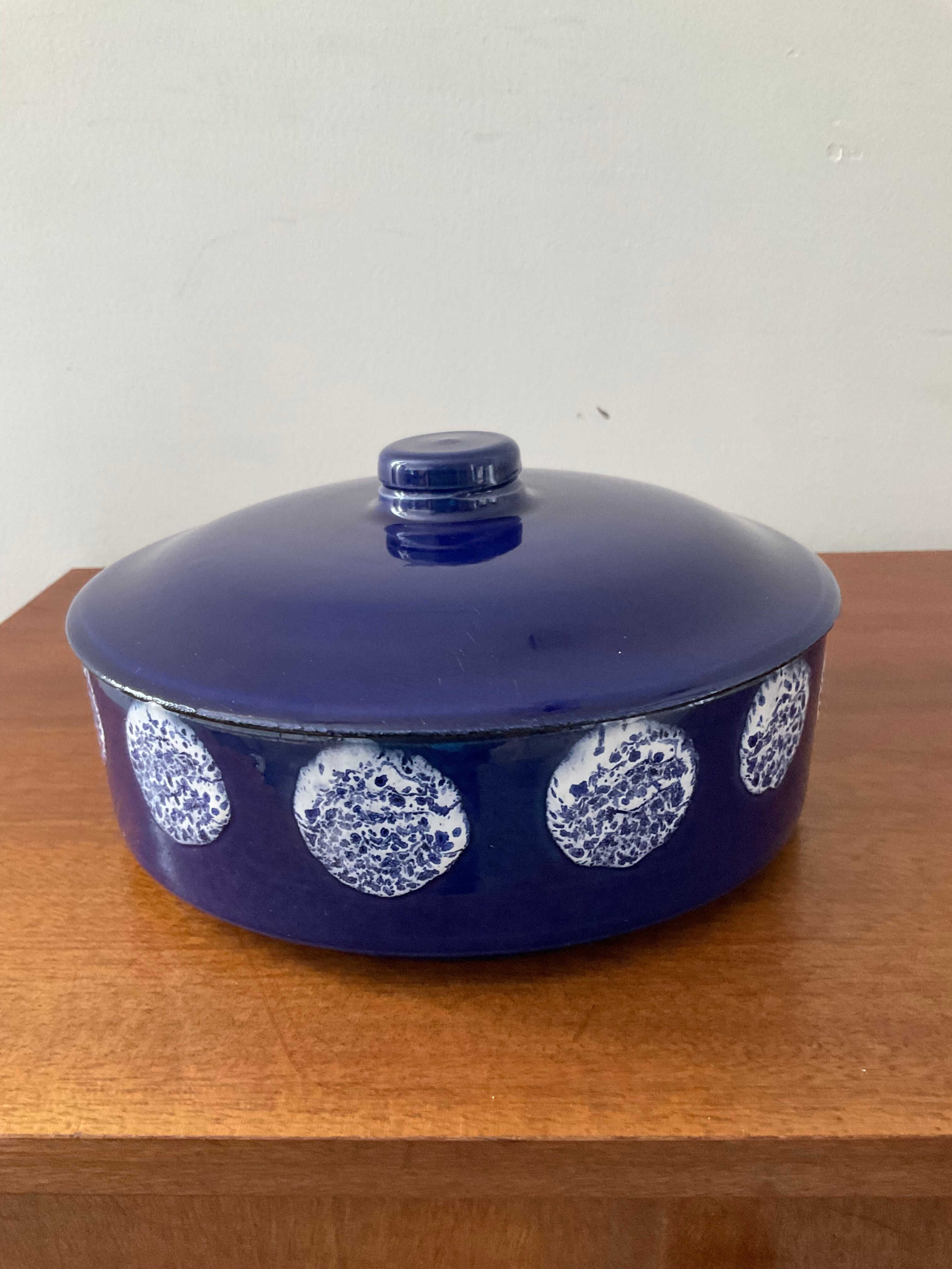 Enamelled ceramic trinket bowl