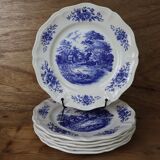 Lot de 6 assiettes plates Sarreguemines modèle Romantic 25.6cm