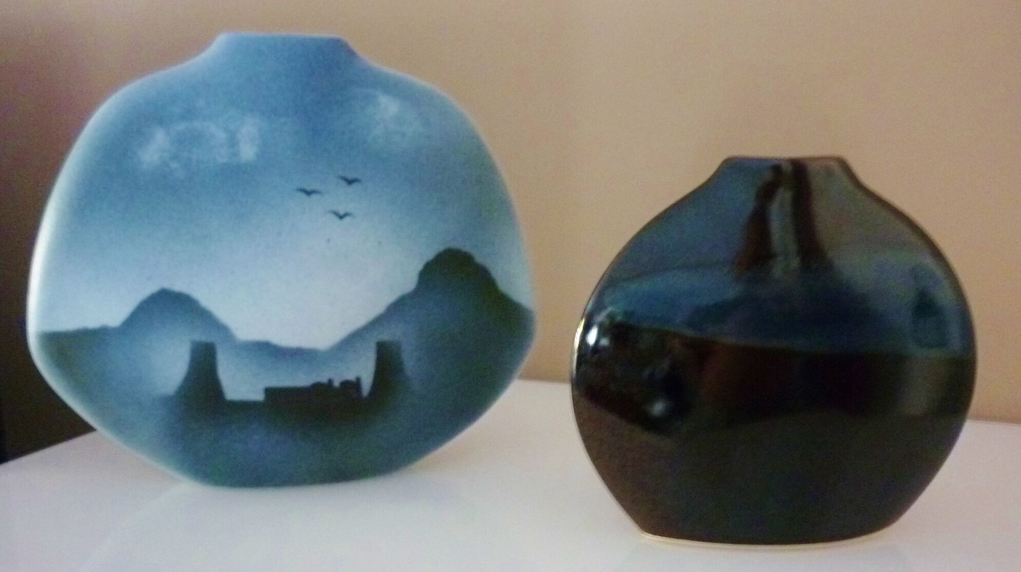 Enamelled ceramic design lens vase, 70s, Benoit Montreau Pour Virebent