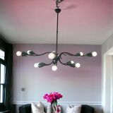 Italian Bronze Green Chandelier 1950’s