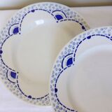 4 vintage dessert plates from the Gien manufacture model Pervenche