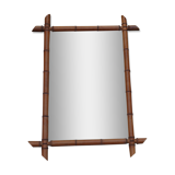 Old bamboo-style wooden mirror