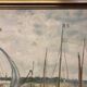 René bezaud (1909-2000), leaving the port, oil on canvas