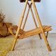 Vintage rattan and bamboo side table – 1960s Riviera style -