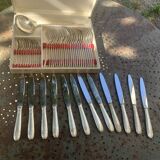 Cutlery set consisting of 49 pieces in silver metal, antique and collector's item