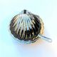 Scallop butter dish in stainless steel and blue glass - vintage 1970
