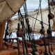 Boat model Le Saint Geran in wood and fabric