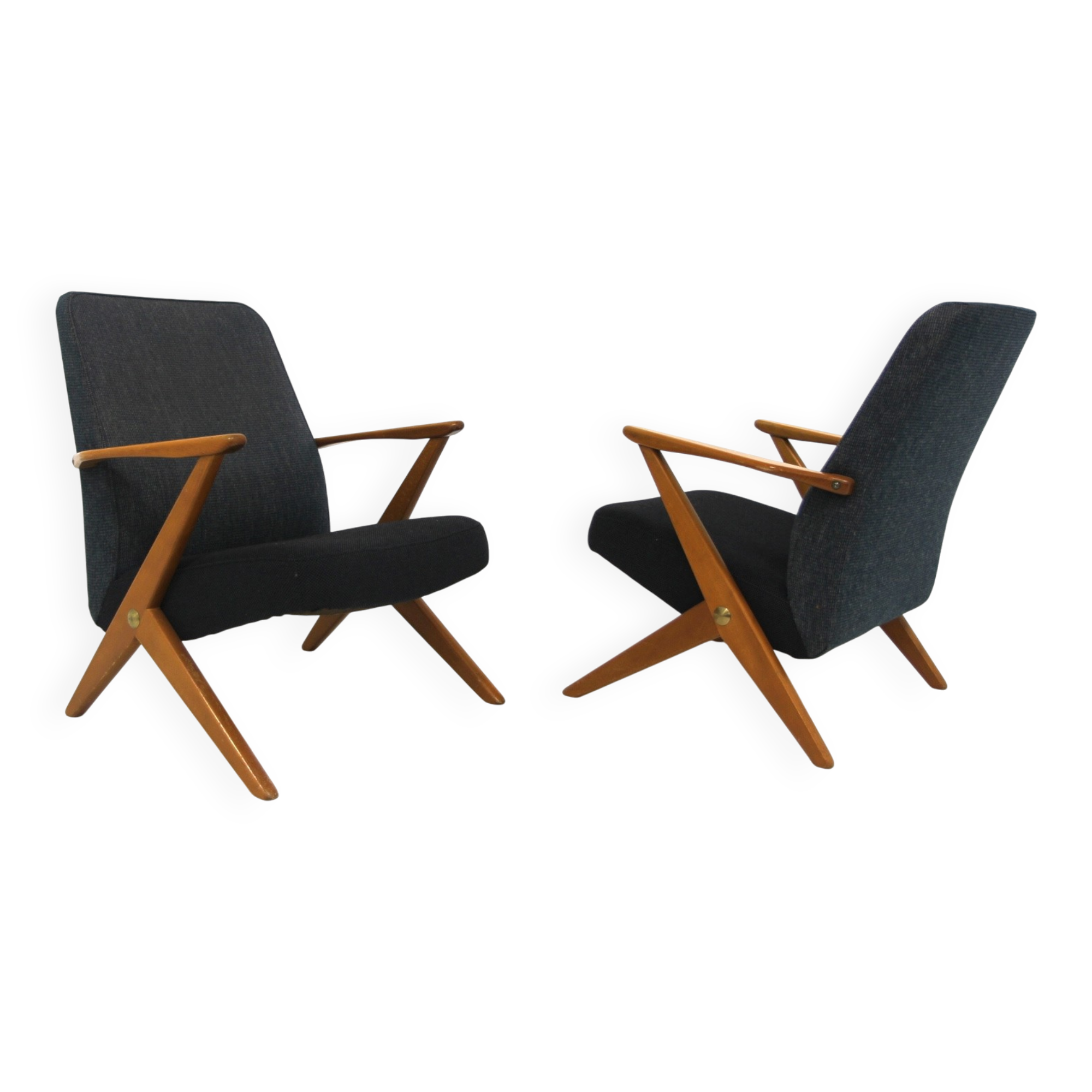 Set of 2 armchairs, Bengt Ruda, Nordiska Kompaniet, Sweden, 1950.