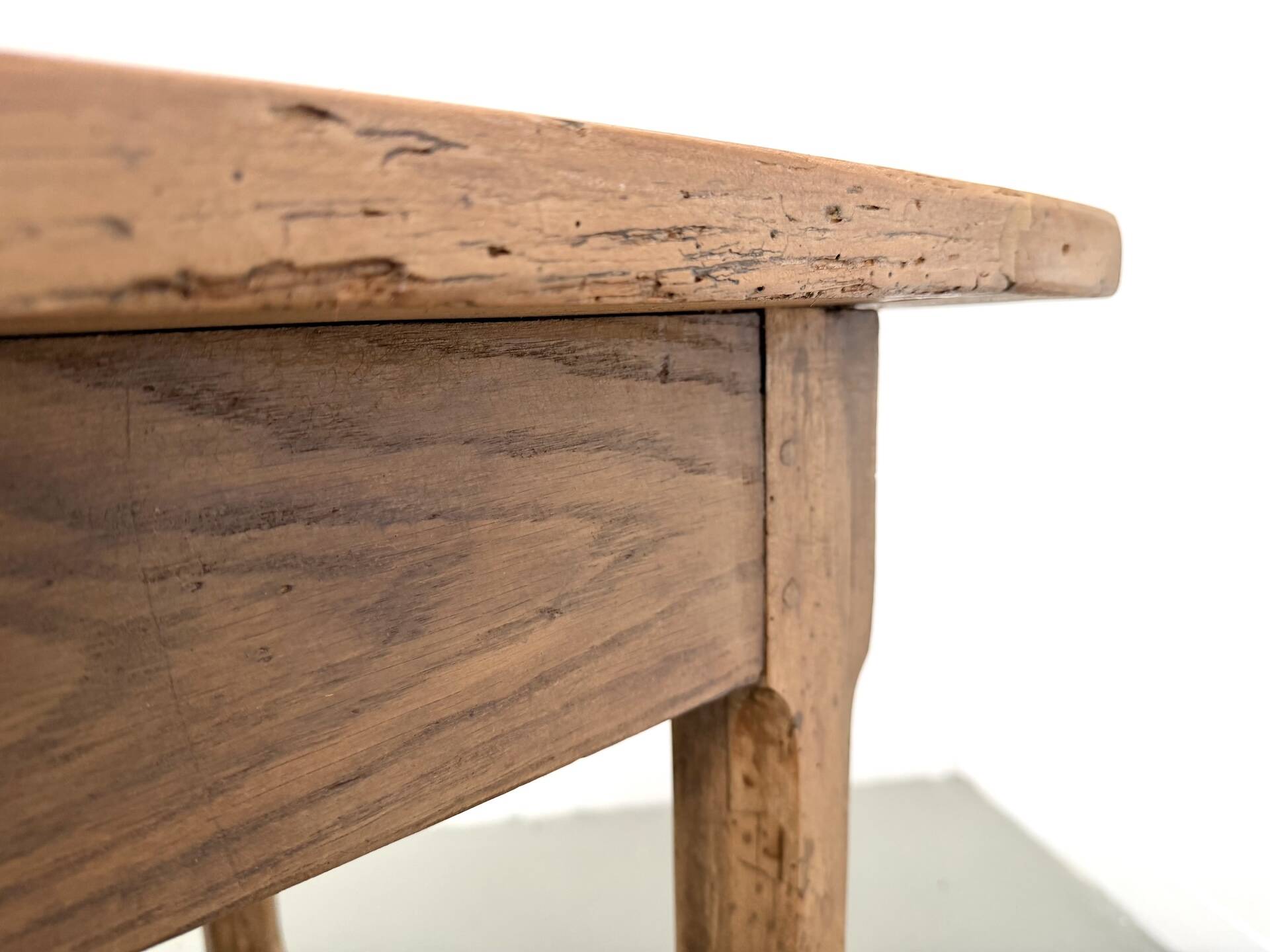 Farm table in solid cherry wood, one drawer, 1950s.