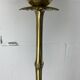 Lampadaire en laiton et imitation bambou avec abat-jour champignon, France, années 1950