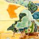 Mid-Century coloured enamelled ceramic tile art panel, Anduze