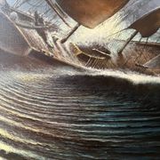 Marine, modern school, oil on canvas signed Van Ingelgam 1974