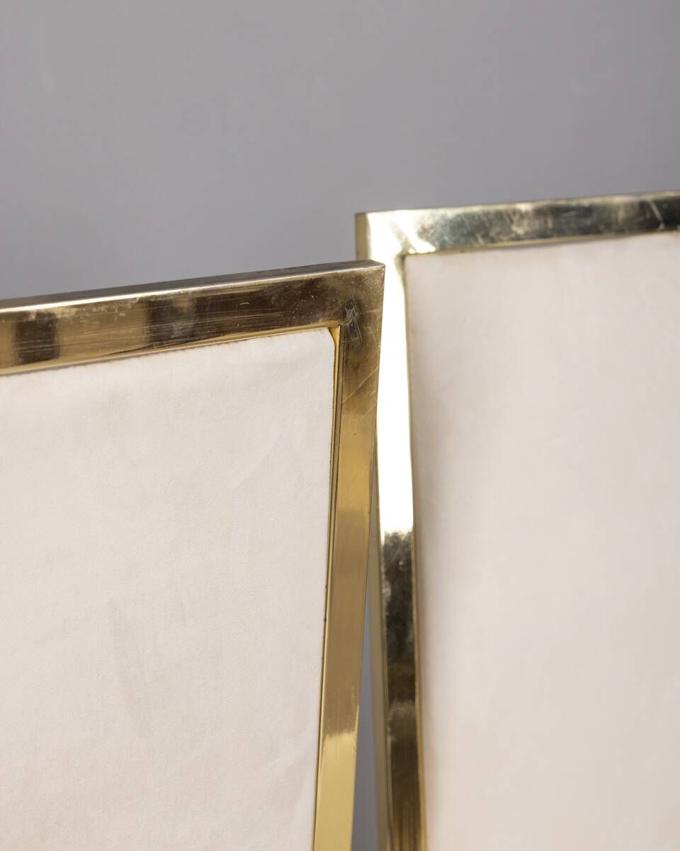 Set of 6 Vintage 1970s Chairs in Gold-Plated Brass, Designed by Renato Zevi