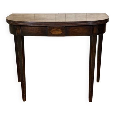 Table console demi lune anglaise en acajou 19ème