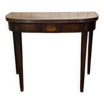 Table console demi lune anglaise en acajou 19ème