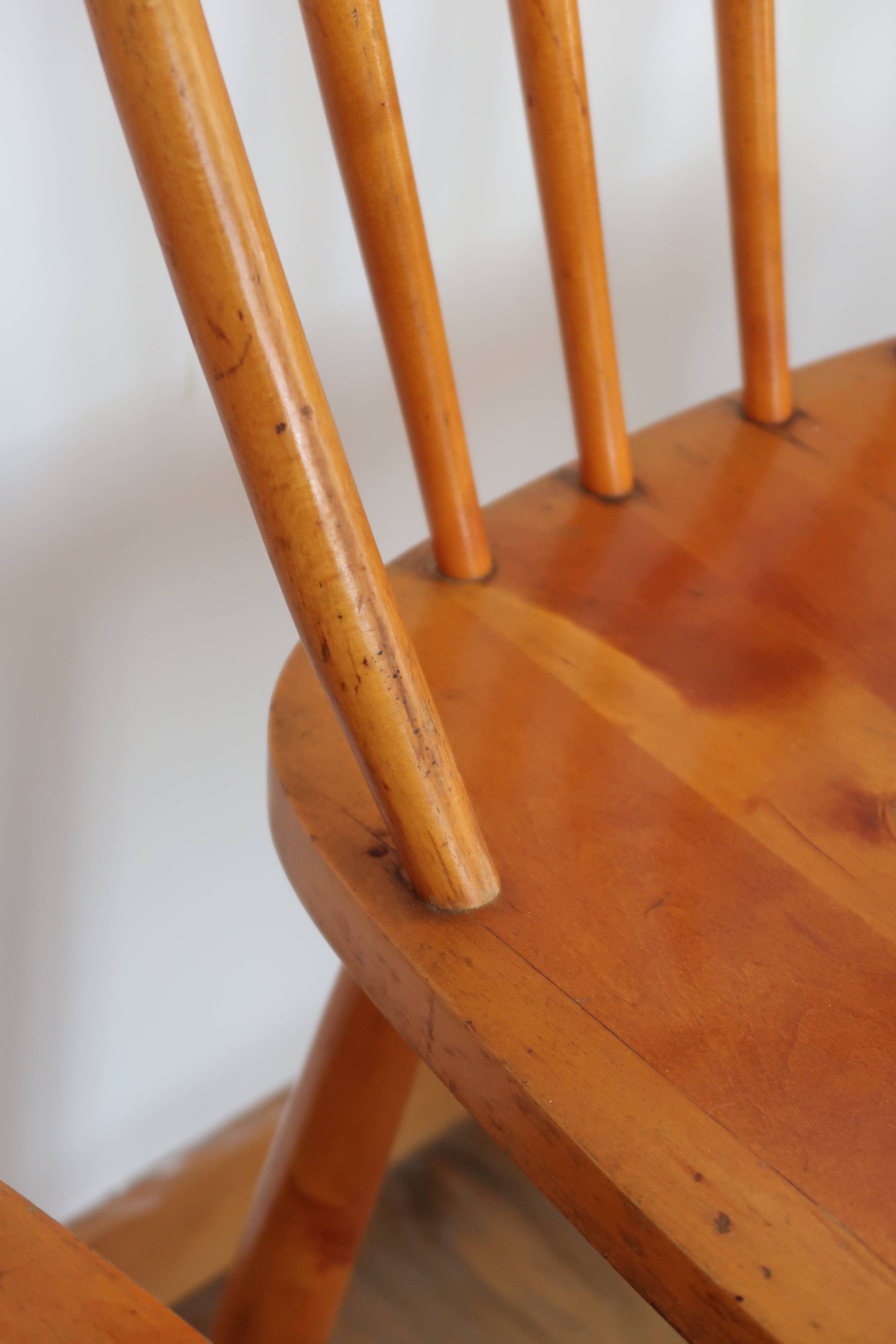 4 Scandinavian beech chairs