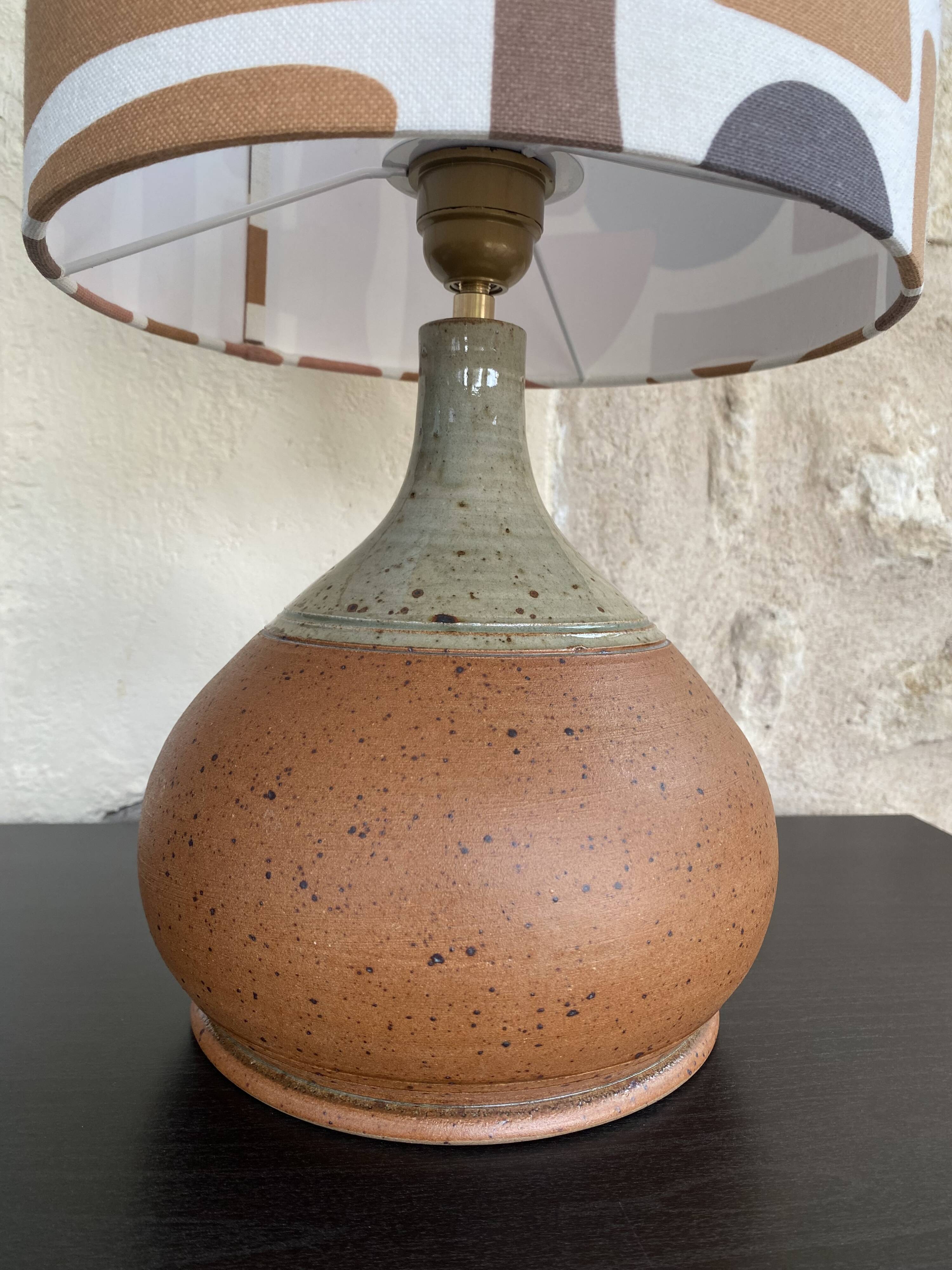 Bohemian-style stoneware lamp