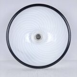 Suspension vintage italienne blanche et noire, années 1980