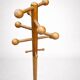 Vintage turned wooden coat rack – 1970s design – authentic patina