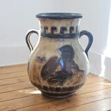 Very large amphora vase by Roger Guérin Bouffioulx in stoneware.