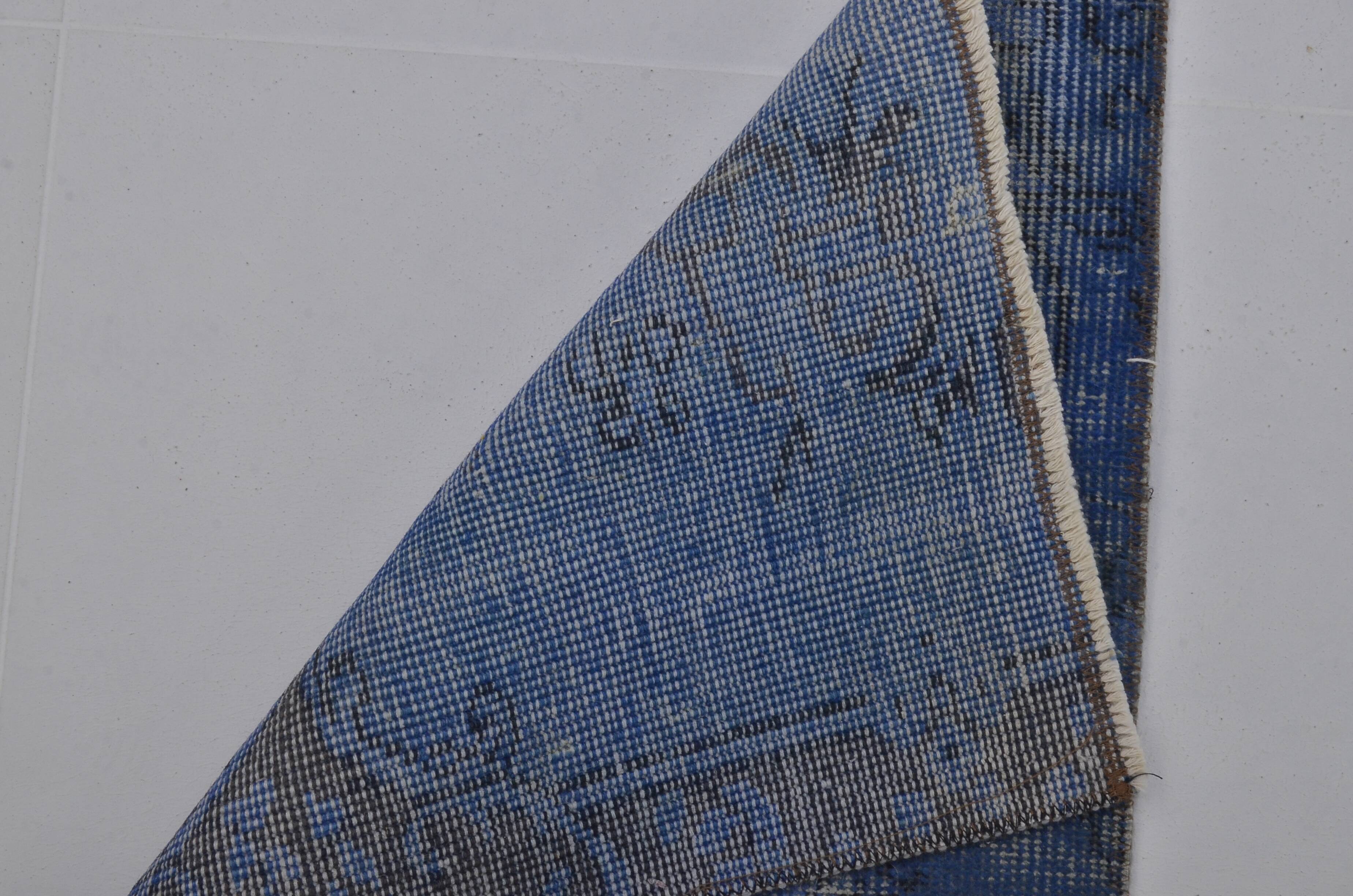 Small Blue Vintage Handknotted Rug
