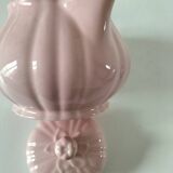 Vintage mid-century ribbed pink powder teapot by Salins.