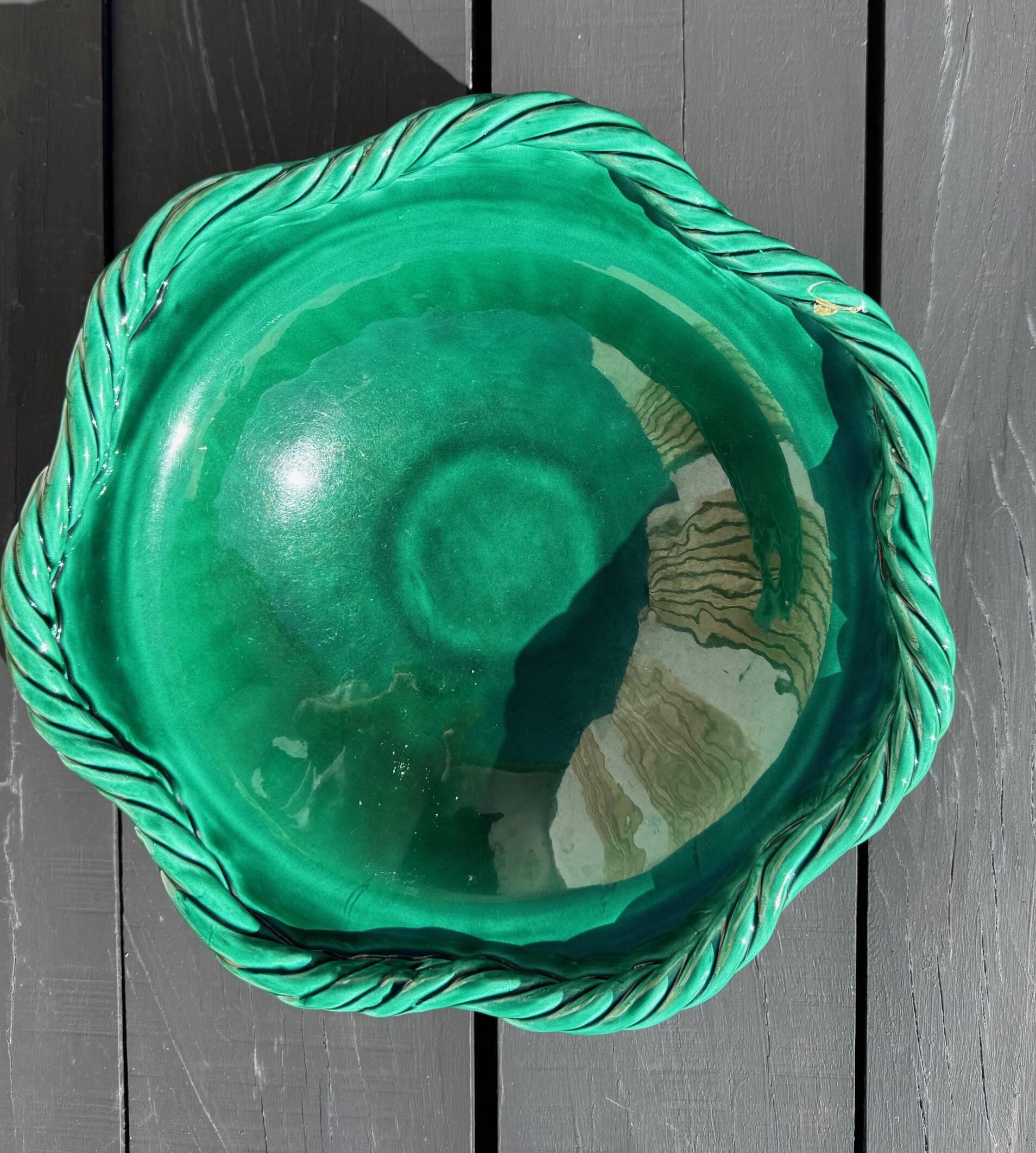 Large glazed ceramic platter from Vallauris