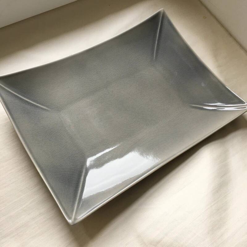 Vintage Grey Montgolfier Rectangular Plate 32 x 24 cm