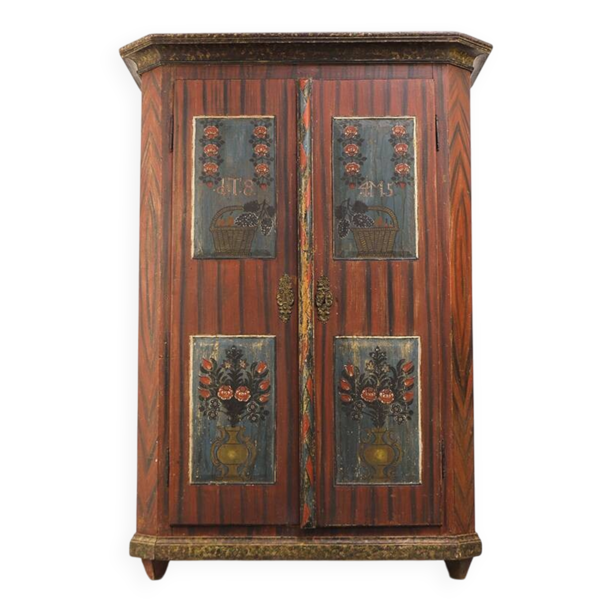 Cabinet de mariée peint d'art populaire, 1845